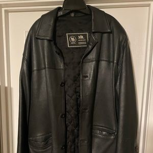 Black real leather jacket/coat
